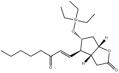 2H-Cyclopenta[b]furan-2-one, hexahydro-4-[(1E)-3-oxo-1-octen-1-yl]-5-[(triethylsilyl)oxy]-, (3aR,4R,5R,6aS)- 结构式