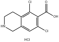 6-异喹啉甲酸-5,7-二氯-1,2,3,4-四氢盐酸盐 结构式