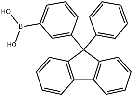 3-(9-苯基-9H-芴-9-基)苯硼酸 结构式