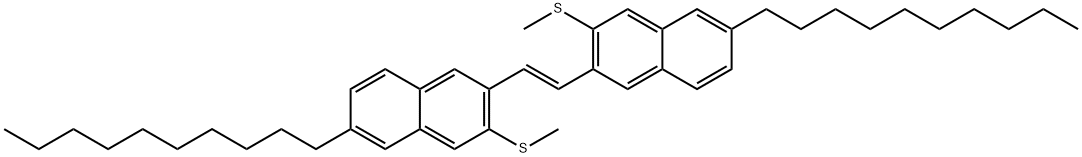 Naphthalene, 2,2'-[(1E)-1,2-ethenediyl]bis[6-decyl-3-(methylthio)- 结构式