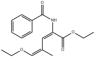2,4-Pentadienoic acid, 2-(benzoylamino)-5-ethoxy-4-methyl-, ethyl ester, (E,Z)- (9CI) 结构式
