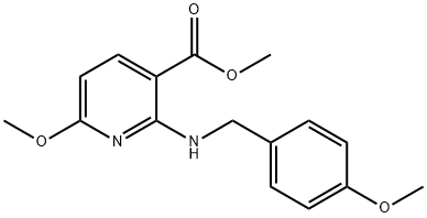 3-Pyridinecarboxylic acid, 6-methoxy-2-[[(4-methoxyphenyl)methyl]amino]-, methyl ester 结构式