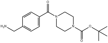 4-(4-氨基甲基-苯甲酰基)-哌嗪-1-羧酸叔丁酯 结构式