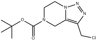 3-(氯甲基)-6,7-二氢-4H-三唑并[1,5-A]吡嗪-5-羧酸叔丁酯 结构式