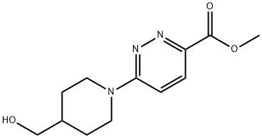 6-(4-(羟甲基)哌啶-1-基)哒嗪-3-羧酸甲酯 结构式