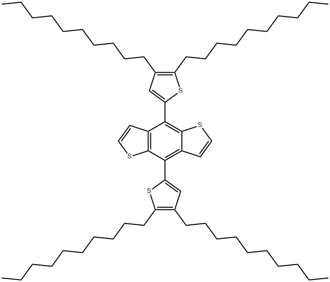 4,8-双(4,5-二癸基噻吩-2-基)苯并[1,2-B:4,5-B']二噻吩 结构式