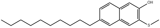 6-decyl-3-methylthio-2-hydroxynaphthalene 结构式