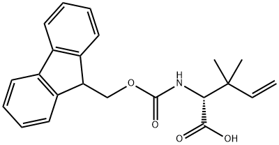 (R)-2-(((((9H-芴-9-基)甲基氧基)羰)氨基)-3,3-二甲基戊-4-烯酸 结构式