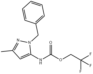 2,2,2-trifluoroethyl N-(1-benzyl-3-methyl-1H-pyrazol-5-yl)carbamate 结构式