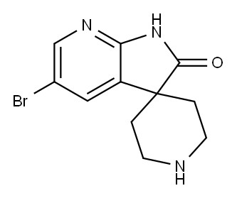 5′-Bromospiro[piperidine-4,3′-[3H]pyrrolo[2,3-b]pyridin]-2′(1′H)-one 结构式