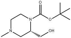 (S)-2-(羟甲基)-4-甲基哌嗪-1-羧酸叔丁酯 结构式