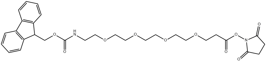 N-芴甲氧羰基-四聚乙二醇-丙烯酸琥珀酰亚胺酯 结构式