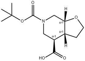 (3AS,4S,7AS)-6-(叔-丁氧羰基)八氢呋喃并[2,3-C]吡啶-4-羧酸 结构式