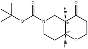 (cis)-tert-butyl 4-oxohexahydro-2H-pyrano[3,2-c]pyridine-6(7H)-carboxylate 结构式