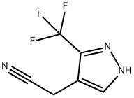 2-(3-(三氟甲基)-1H-吡唑-4-基)乙腈 结构式