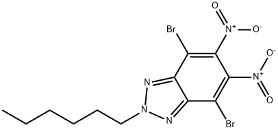 4,7-二溴-2-己基-5,6-二硝基-2H-苯并[D][1,2,3]三氮唑 结构式