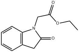 2,3-二氢-2-氧代-1H-吲哚-1-乙酸乙酯 结构式