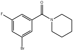 (3-溴-5-氟苯基)(哌啶-1-基)甲酮 结构式