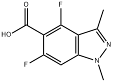 1H-Indazole-5-carboxylic acid, 4,6-difluoro-1,3-dimethyl- 结构式