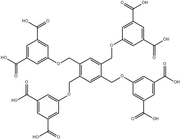 5,5',5'',5''-((苯-1,2,4,5-四基四(亚甲基))四(氧基))四间苯二甲酸 结构式