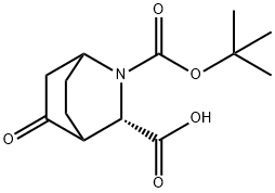 (1S,3S,4S)-2-(叔-丁氧羰基)-5-氧亚基-2-氮杂二环[2.2.2]辛烷-3-羧酸 结构式