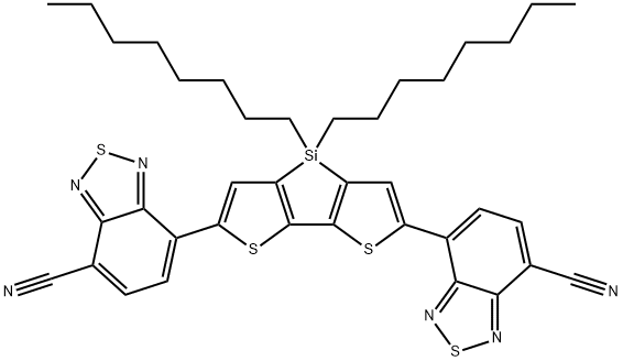 7,7'-(4,4-bis-(n-octyl)dithieno[3,2-b :2',3'-d ]silole-2,6-diyl)dibenzo[c ][1,2,5]thiadiazole-4-carbonitrile 结构式