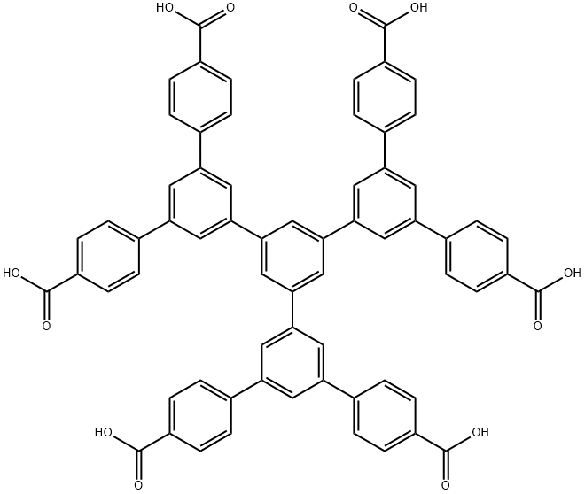 5',5'''-双(4-羧基苯基)-5''-(4,4''-二羧基-[1,1':3',1''-三联苯]-5'-基)-[1,1':3',1'':3'',1''':3''',1''''-五苯基]-4,4''''-二羧酸 结构式