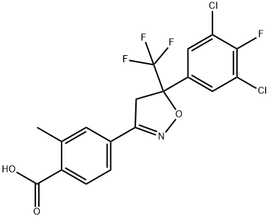 4-(5-(3,5-二氯-4-氟苯基)-5-(三氟甲基)-4,5-二氢异恶唑-3-基)-2-甲基苯甲酸 结构式