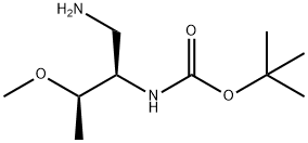 1,1-二甲基乙基N-[(1R,2R)-1-(氨基甲基)-2-甲氧基丙基]氨基甲酸酯 结构式