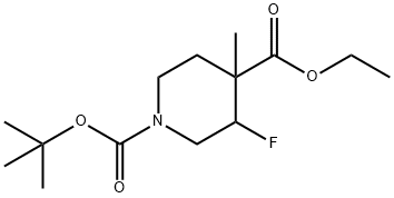 1-叔丁基 4-乙基 3-氟-4-甲基哌啶-1,4-二羧酸酯 结构式