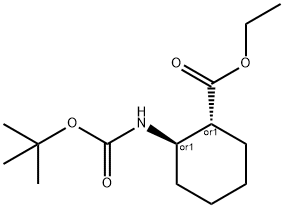 反式-2-((叔丁氧基羰基)氨基)环己烷甲酸乙酯 结构式