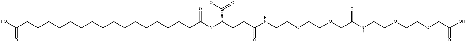 3,6,12,15-Tetraoxa-9,18,23-triazahentetracontanedioic acid, 22-carboxy-10,19,24-trioxo-, (22S)- 结构式