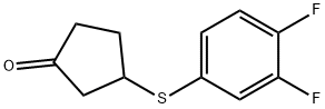 3-((3,4-二氟苯基)硫代)环戊-1-酮 结构式