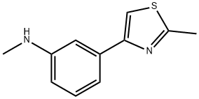 N-甲基-3-(2-甲基噻唑-4-基)苯胺 结构式
