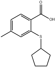 2-(环戊基硫烷基)-4-甲基苯甲酸 结构式