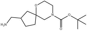叔-丁基 2-(氨基甲基)-6-氧杂-9-氮杂螺[4.5]癸烷-9-甲酸基酯 结构式