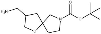 叔-丁基 3-(氨基甲基)-1-氧杂-7-氮杂螺[4.4]壬烷-7-甲酸基酯 结构式