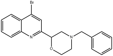 4-苯甲基-2-(4-溴喹啉-2-基)吗啉 结构式