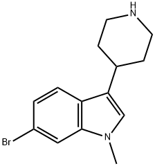 6-Bromo-1-methyl-3-(4-piperidinyl)-1H-indole 结构式