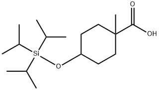 Cyclohexanecarboxylic acid, 1-methyl-4-[[tris(1-methylethyl)silyl]oxy]- 结构式