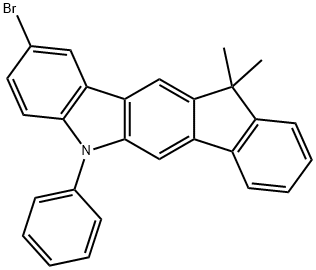 Indeno[1,2-b]carbazole, 2-bromo-5,11-dihydro-11,11-dimethyl-5-phenyl- 结构式