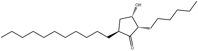 Cyclopentanone, 2-hexyl-3-hydroxy-5-undecyl-, (2S,3S,5S)- 结构式