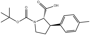 1,2-Pyrrolidinedicarboxylic acid, 3-(4-methylphenyl)-, 1-(1,1-dimethylethyl) ester, (2S,3R)- 结构式