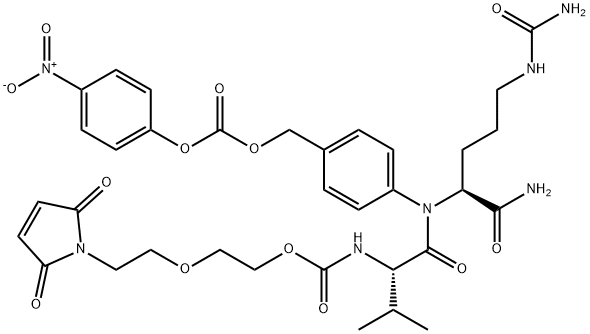 L-ORNITHINAMIDE, N-[[2-[2-(2,5-DIHYDRO-2,5-DIOXO-1H-PYRROL-1-YL)ETHOXY]ETHOXY]CARBONYL]-L-VALYL-N5-( 结构式