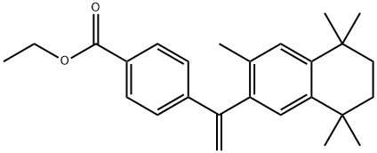 Benzoic acid, 4-[1-(5,6,7,8-tetrahydro-3,5,5,8,8-pentamethyl-2-naphthalenyl)ethenyl]-, ethyl ester 结构式