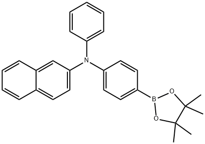 (4-(萘-2-基(苯基)氨基)苯基)硼酸频呢醇酯 结构式