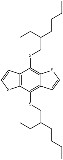 Benzo[1,2-b:4,5-b']dithiophene, 4,8-bis[(2-ethylhexyl)thio]- 结构式