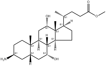 胆碱-24-酸,3-氨基-7,12-二羟基-甲酯,(3Β,5Β,7Α,12Α)- 结构式