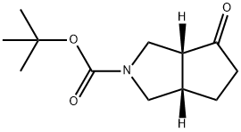 (3AR,6AS)-叔-丁基 4-氧亚基六氢环戊二烯并[C]吡咯-2(1H)-甲酸基酯 结构式
