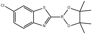 6-chloro-2-(tetramethyl-1,3,2-dioxaborolan-2-yl)-1,3-benzothiazole 结构式